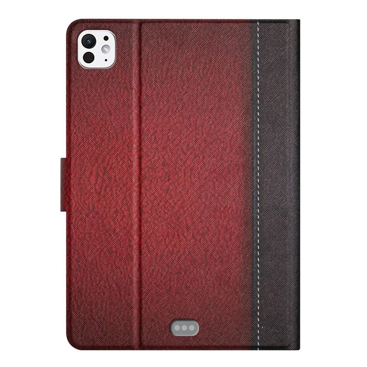 For iPad Pro 11 (2024) Cover Contrast Color PU Leather Tablet Stand Case with Card Slots