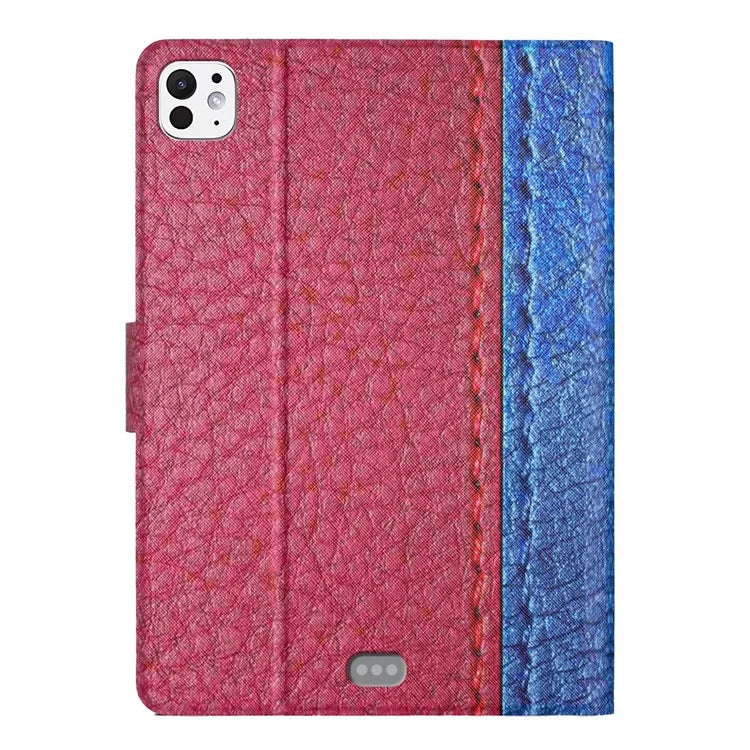 For iPad Pro 11 (2024) Cover Contrast Color PU Leather Tablet Stand Case with Card Slots