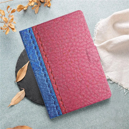 For iPad Pro 11 (2024) Cover Contrast Color PU Leather Tablet Stand Case with Card Slots