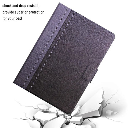 For iPad Pro 11 (2024) Cover Contrast Color PU Leather Tablet Stand Case with Card Slots