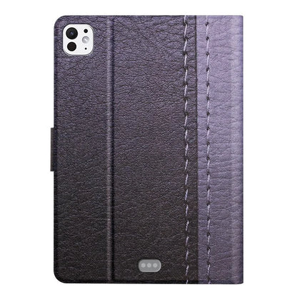 For iPad Pro 11 (2024) Cover Contrast Color PU Leather Tablet Stand Case with Card Slots