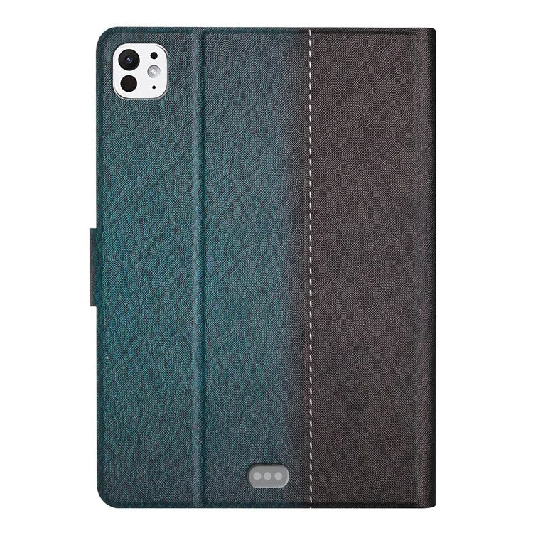 For iPad Pro 11 (2024) Cover Contrast Color PU Leather Tablet Stand Case with Card Slots