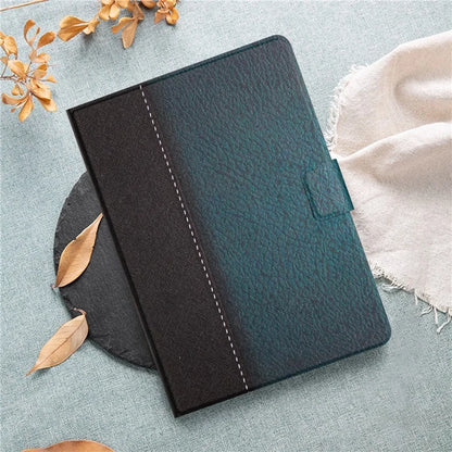 For iPad Pro 11 (2024) Cover Contrast Color PU Leather Tablet Stand Case with Card Slots