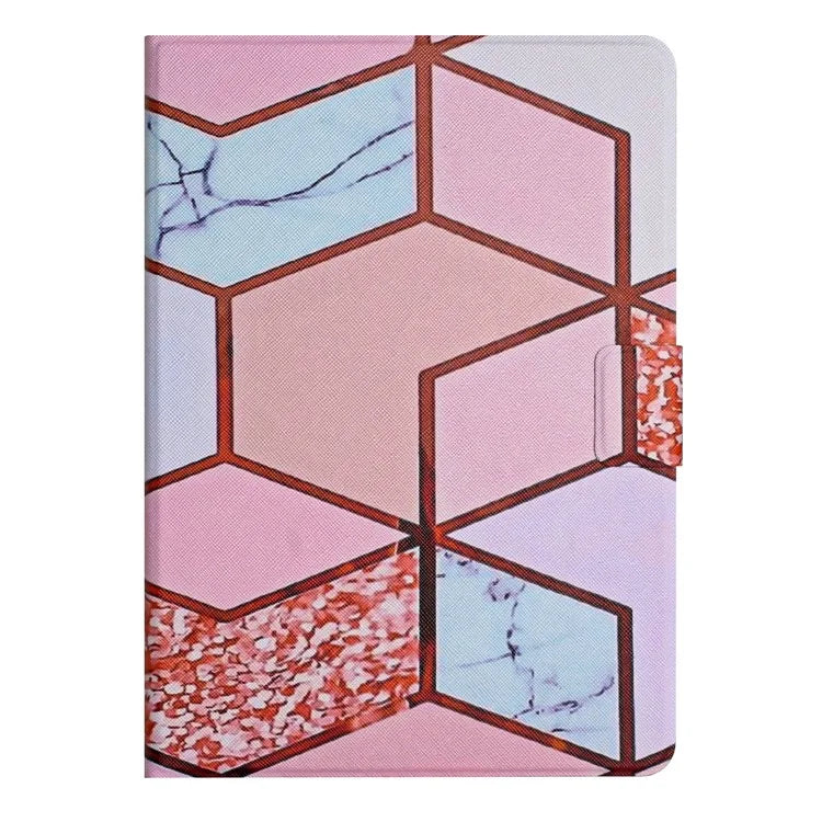 For iPad Pro 11 (2024) Case Card Holder Stand Marble Pattern Tablet Leather Shell