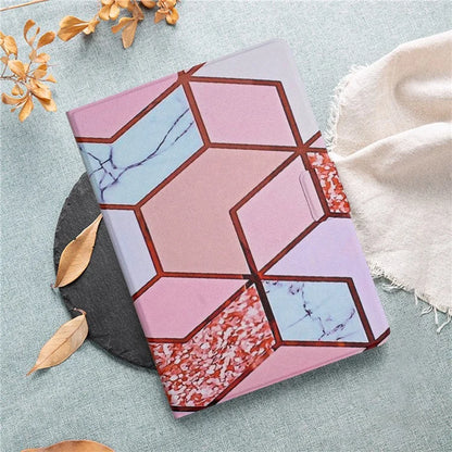 For iPad Pro 11 (2024) Case Card Holder Stand Marble Pattern Tablet Leather Shell
