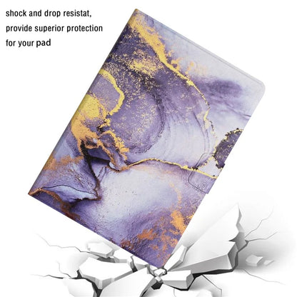 For iPad Pro 11 (2024) Case Card Holder Stand Marble Pattern Tablet Leather Shell