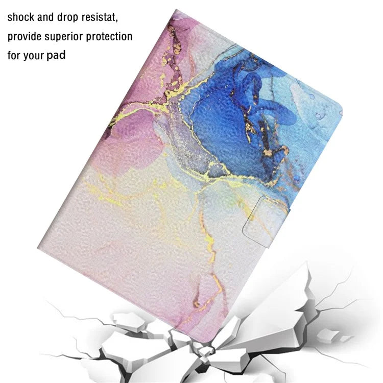 For iPad Pro 11 (2024) Case Card Holder Stand Marble Pattern Tablet Leather Shell