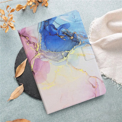 For iPad Pro 11 (2024) Case Card Holder Stand Marble Pattern Tablet Leather Shell