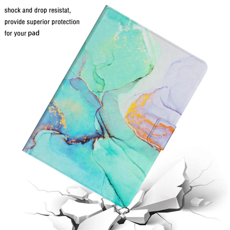 For iPad Pro 11 (2024) Case Card Holder Stand Marble Pattern Tablet Leather Shell