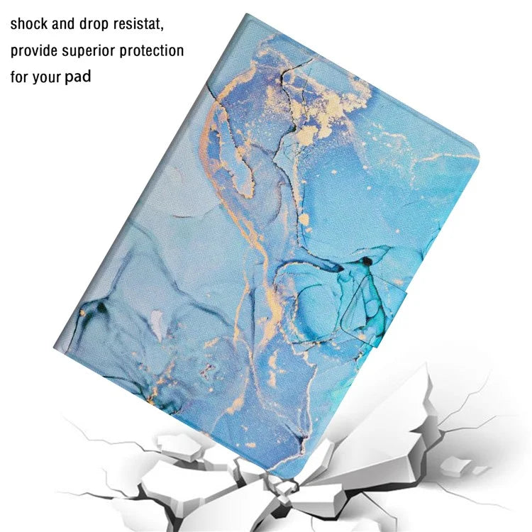 For iPad Pro 11 (2024) Case Card Holder Stand Marble Pattern Tablet Leather Shell