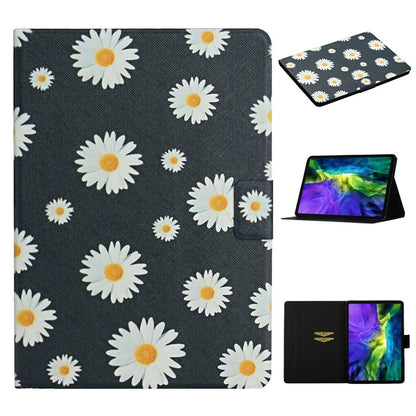 For iPad Pro 11 (2024) PU Leather Cover Pattern Printing Tablet Stand Case with Card Slots