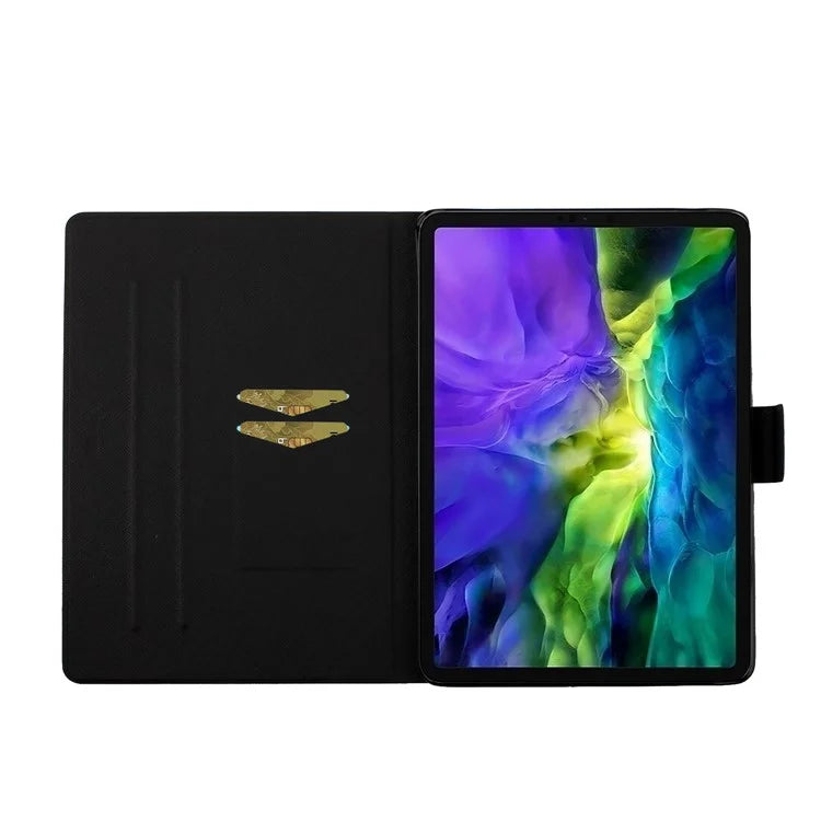 For iPad Pro 11 (2024) PU Leather Cover Pattern Printing Tablet Stand Case with Card Slots