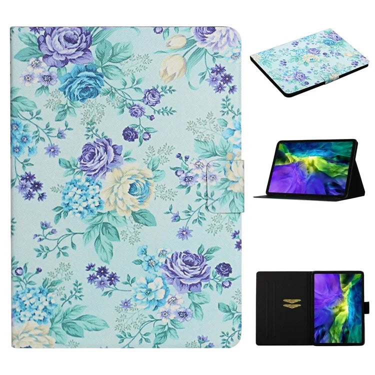 For iPad Pro 11 (2024) PU Leather Cover Pattern Printing Tablet Stand Case with Card Slots