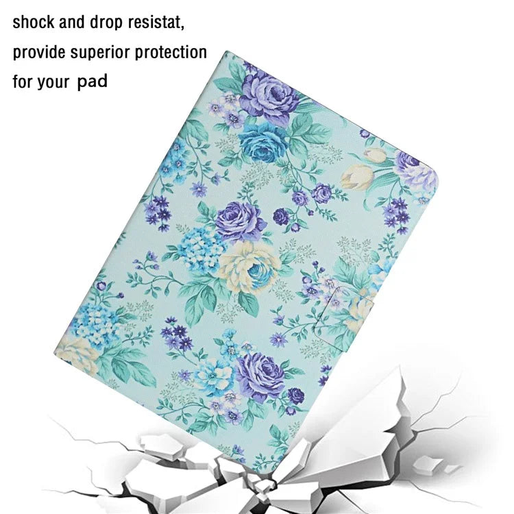 For iPad Pro 11 (2024) PU Leather Cover Pattern Printing Tablet Stand Case with Card Slots