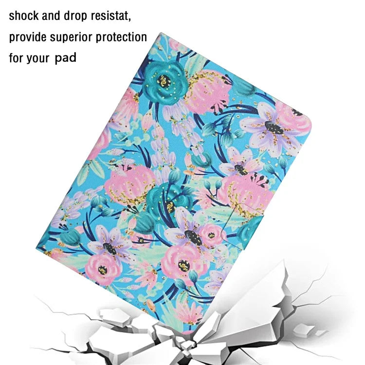 For iPad Pro 11 (2024) PU Leather Cover Pattern Printing Tablet Stand Case with Card Slots