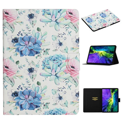 For iPad Pro 11 (2024) PU Leather Cover Pattern Printing Tablet Stand Case with Card Slots