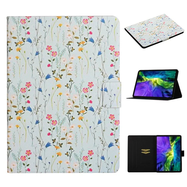 For iPad Pro 11 (2024) PU Leather Cover Pattern Printing Tablet Stand Case with Card Slots