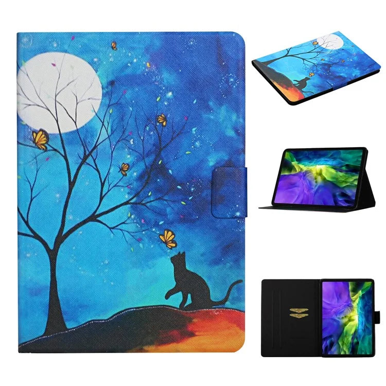 For iPad Pro 11 (2024) Cover Pattern Printing PU Leather Card Holder Tablet Case