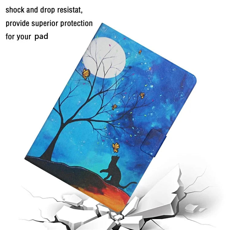 For iPad Pro 11 (2024) Cover Pattern Printing PU Leather Card Holder Tablet Case