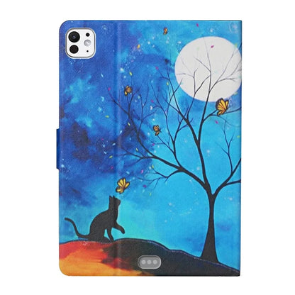 For iPad Pro 11 (2024) Cover Pattern Printing PU Leather Card Holder Tablet Case