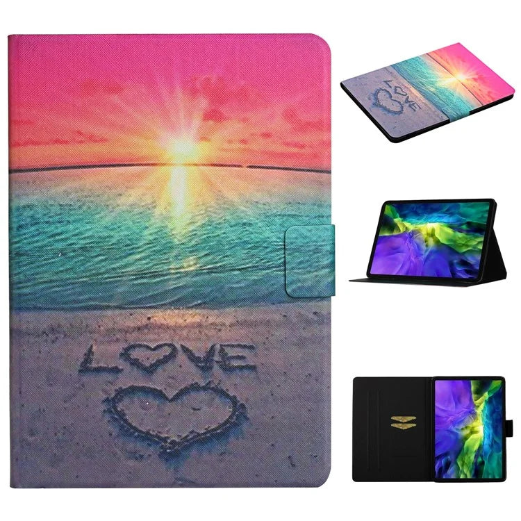For iPad Pro 11 (2024) Cover Pattern Printing PU Leather Card Holder Tablet Case