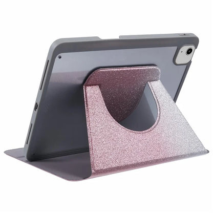 For iPad 10.9 (2022) Case Glitter Powder Gradient Color PU Leather Tablet Cover with Detachable Design