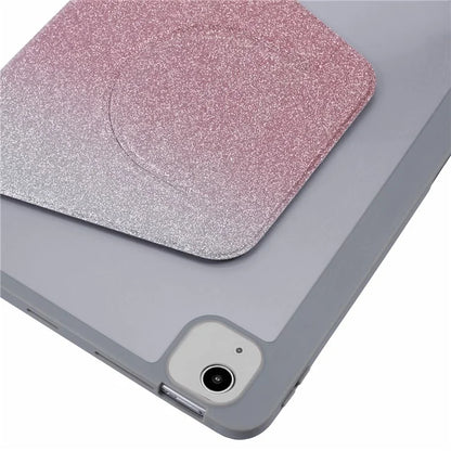 For iPad 10.9 (2022) Case Glitter Powder Gradient Color PU Leather Tablet Cover with Detachable Design