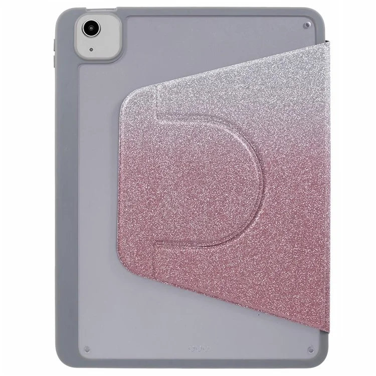For iPad 10.9 (2022) Case Glitter Powder Gradient Color PU Leather Tablet Cover with Detachable Design
