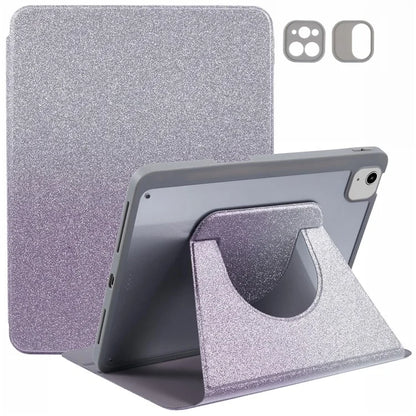 For iPad 10.9 (2022) Case Glitter Powder Gradient Color PU Leather Tablet Cover with Detachable Design
