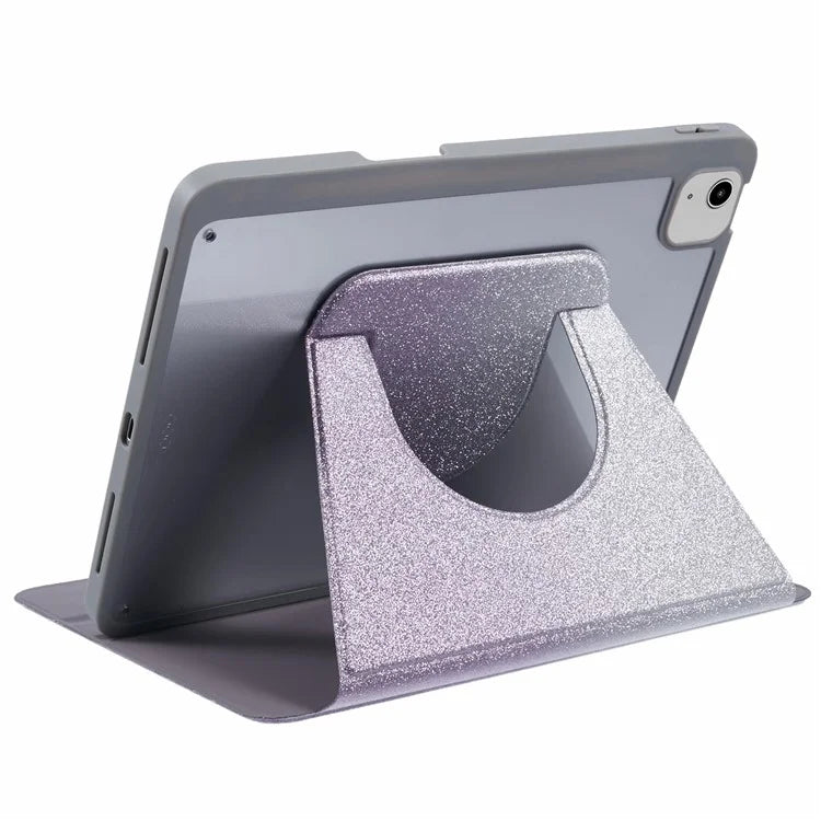 For iPad 10.9 (2022) Case Glitter Powder Gradient Color PU Leather Tablet Cover with Detachable Design