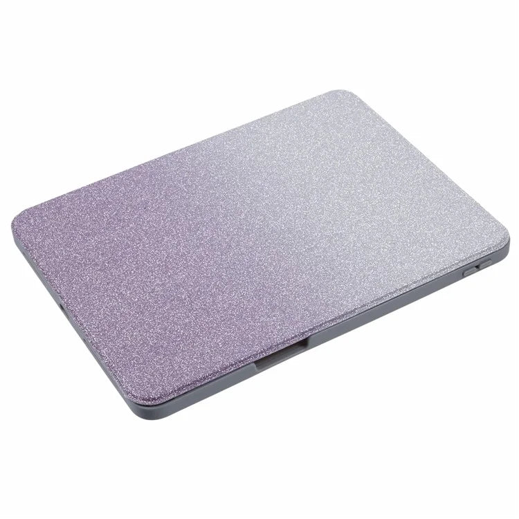 For iPad 10.9 (2022) Case Glitter Powder Gradient Color PU Leather Tablet Cover with Detachable Design
