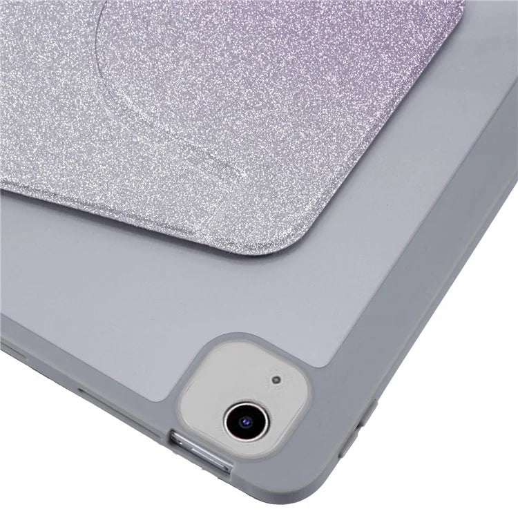 For iPad 10.9 (2022) Case Glitter Powder Gradient Color PU Leather Tablet Cover with Detachable Design