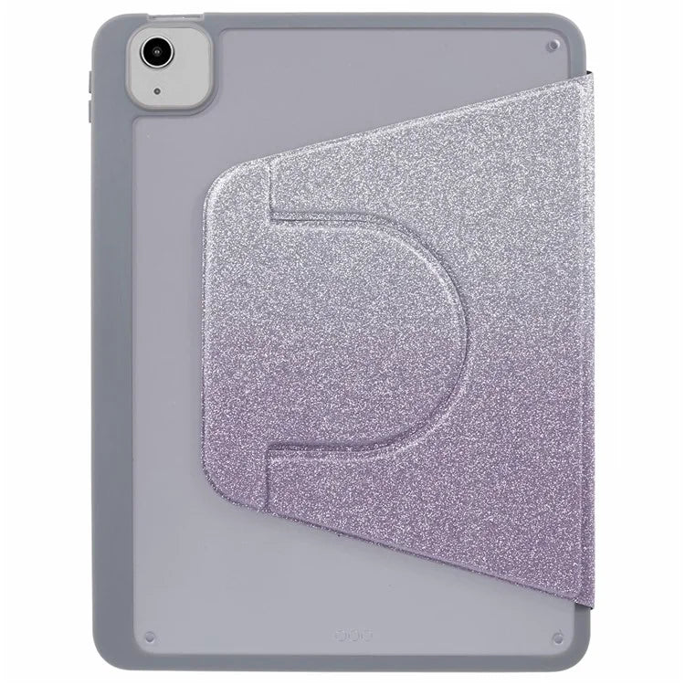 For iPad 10.9 (2022) Case Glitter Powder Gradient Color PU Leather Tablet Cover with Detachable Design