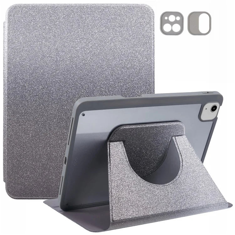 For iPad 10.9 (2022) Case Glitter Powder Gradient Color PU Leather Tablet Cover with Detachable Design