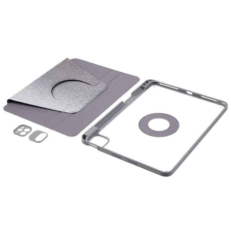 For iPad 10.9 (2022) Case Glitter Powder Gradient Color PU Leather Tablet Cover with Detachable Design