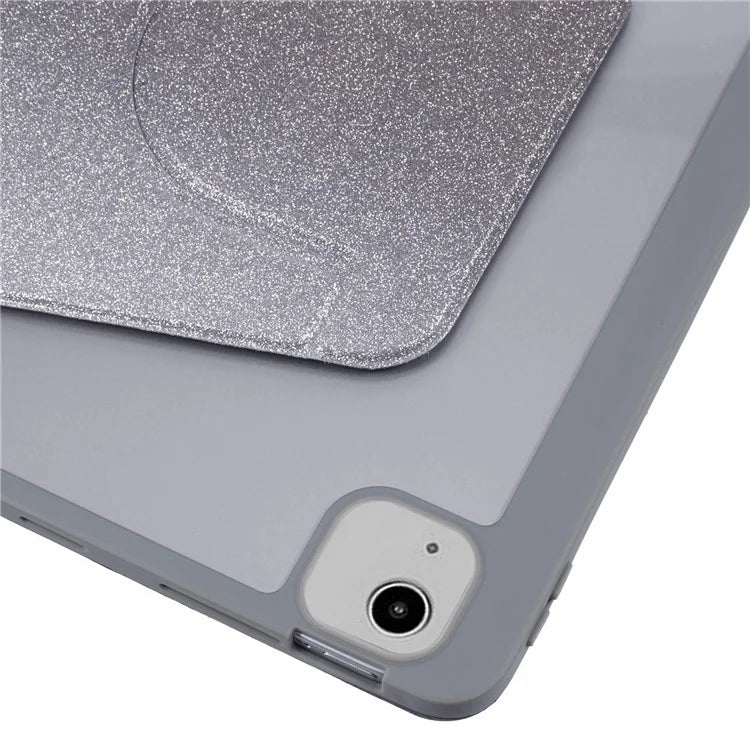For iPad 10.9 (2022) Case Glitter Powder Gradient Color PU Leather Tablet Cover with Detachable Design