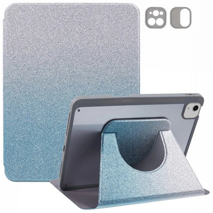 For iPad 10.9 (2022) Case Glitter Powder Gradient Color PU Leather Tablet Cover with Detachable Design