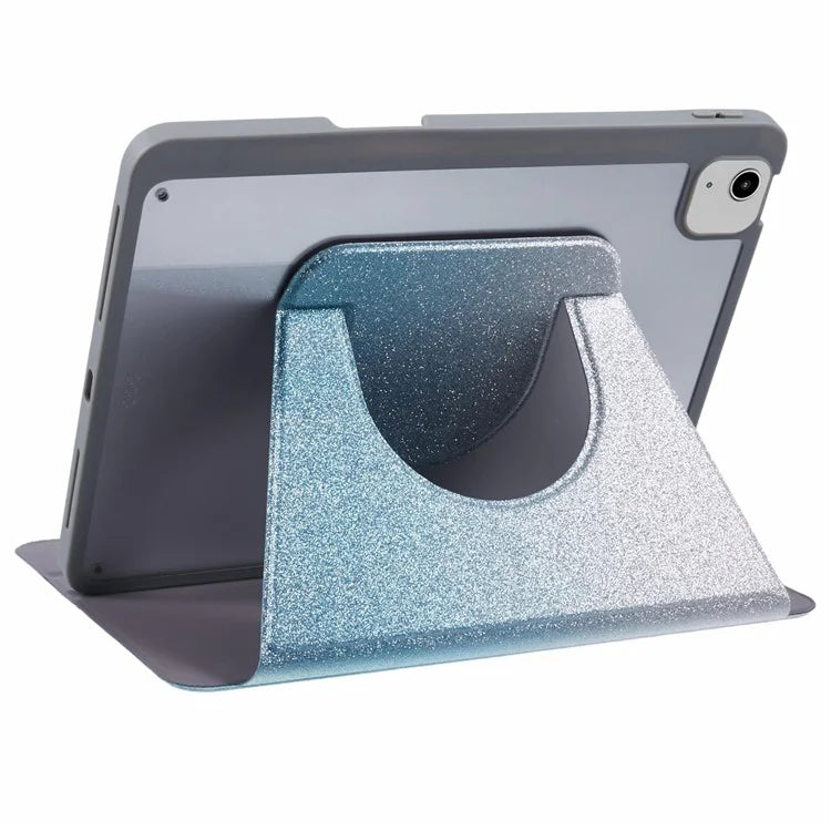For iPad 10.9 (2022) Case Glitter Powder Gradient Color PU Leather Tablet Cover with Detachable Design