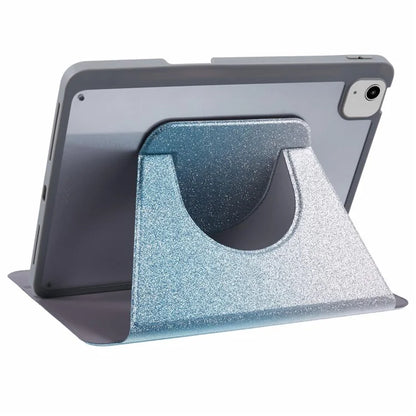 For iPad 10.9 (2022) Case Glitter Powder Gradient Color PU Leather Tablet Cover with Detachable Design
