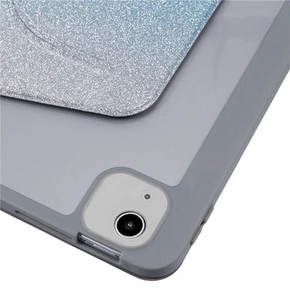 For iPad 10.9 (2022) Case Glitter Powder Gradient Color PU Leather Tablet Cover with Detachable Design