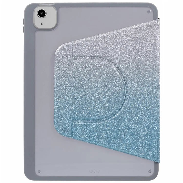 For iPad 10.9 (2022) Case Glitter Powder Gradient Color PU Leather Tablet Cover with Detachable Design