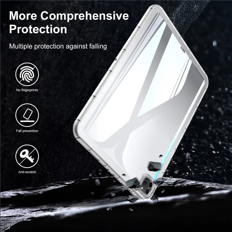 For iPad Pro 11 (2024) Case Transparent TPU Anti-Scratch Tablet Cover