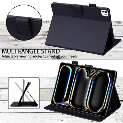 For iPad Pro 13 (2024) Case Tablet Stand Leather Cover Card Slots Animal Pattern