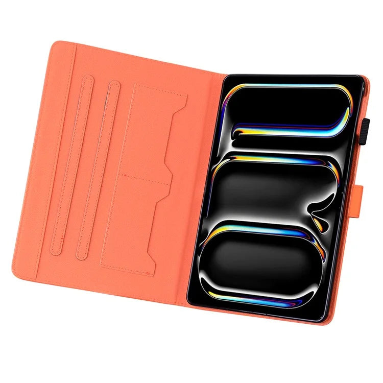 For iPad Pro 13 (2024) Case Tablet Stand Leather Cover Card Slots Animal Pattern