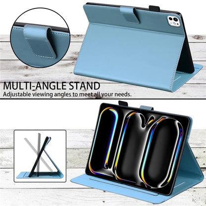 For iPad Pro 13 (2024) Case Tablet Stand Leather Cover Card Slots Animal Pattern