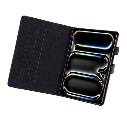 For iPad Pro 11 (2024) Stand Case Animal Pattern Leather Tablet Cover with Card Slots