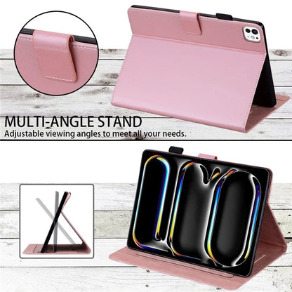 For iPad Pro 11 (2024) Stand Case Animal Pattern Leather Tablet Cover with Card Slots