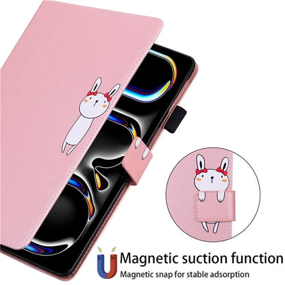 For iPad Pro 11 (2024) Stand Case Animal Pattern Leather Tablet Cover with Card Slots