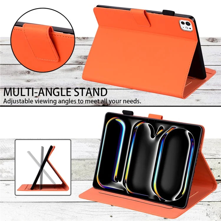 For iPad Pro 11 (2024) Stand Case Animal Pattern Leather Tablet Cover with Card Slots