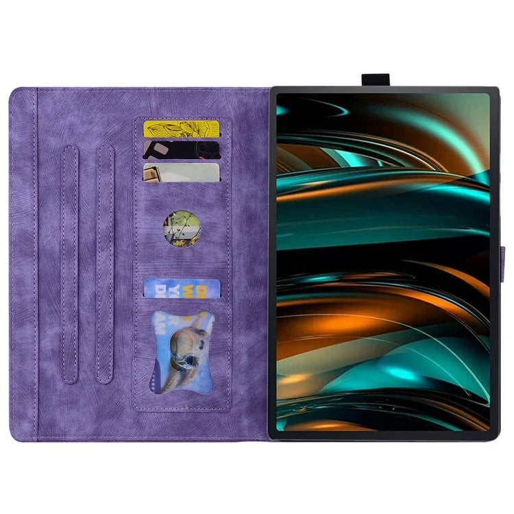 For Lenovo Tab M11 Plus / Tab K11 Plus Case Leather Stand Tablet Cover Flower Cat Card Slots